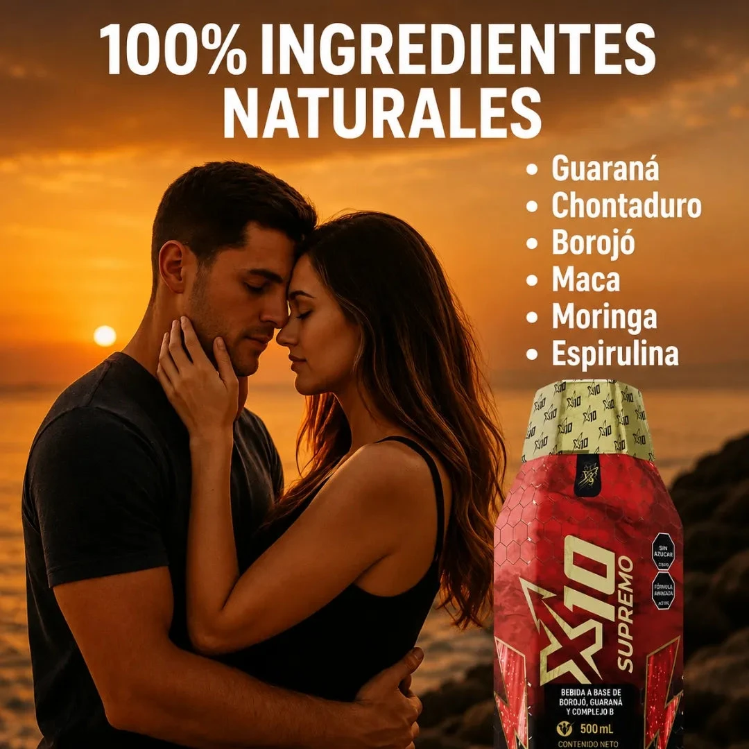 X10 Tarro Supreme 500 mL - ingredientes: borojó, guaraná y chontaduro